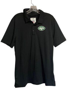 New York Jets Nike NFL Black Polo Shirt Mens Small Football Fan Gear Athleisure